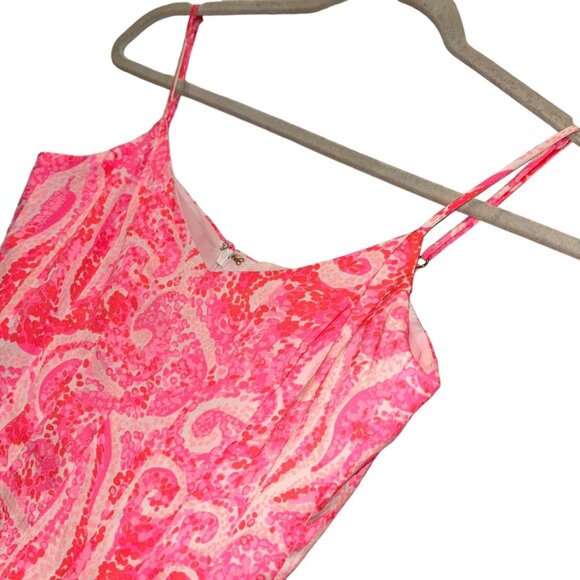 Lilly Pulitzer neon pink paisley print SHORTS ROMPER sea life swirl 0 - Picture 4 of 5